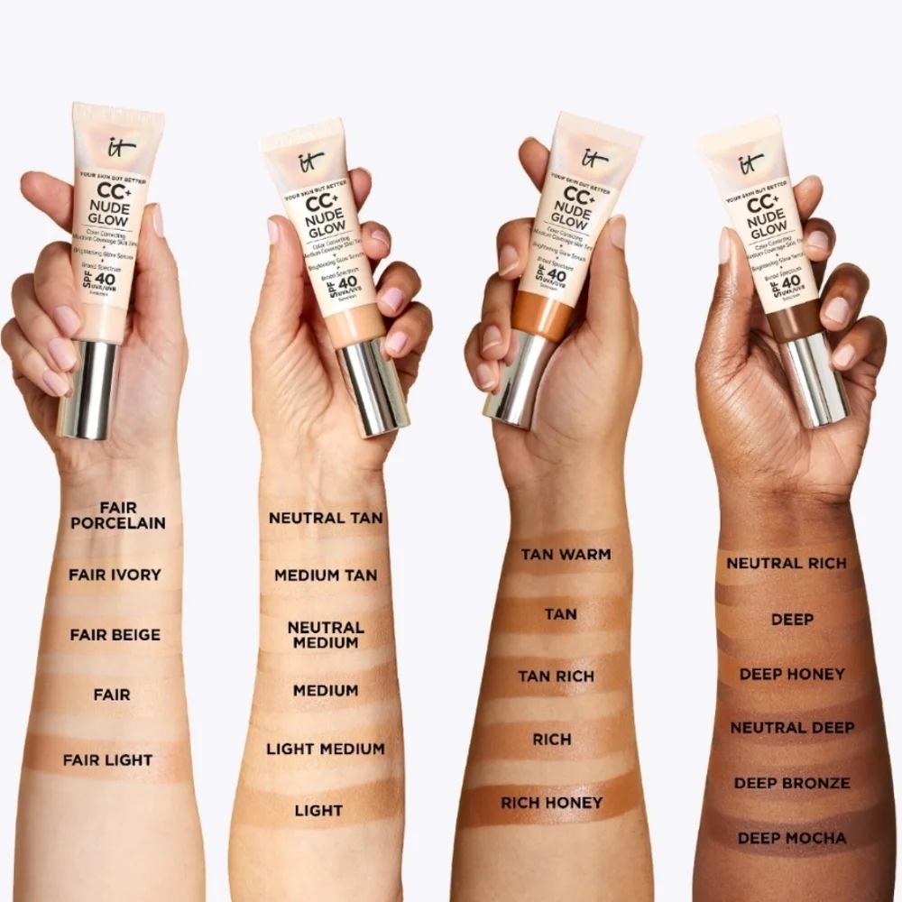 NIB IT COSMETICS CC NUDE GLOW  SKIN TINT FOUNDATION IN FAIR LIGHT